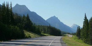 View of Highway and Mountains